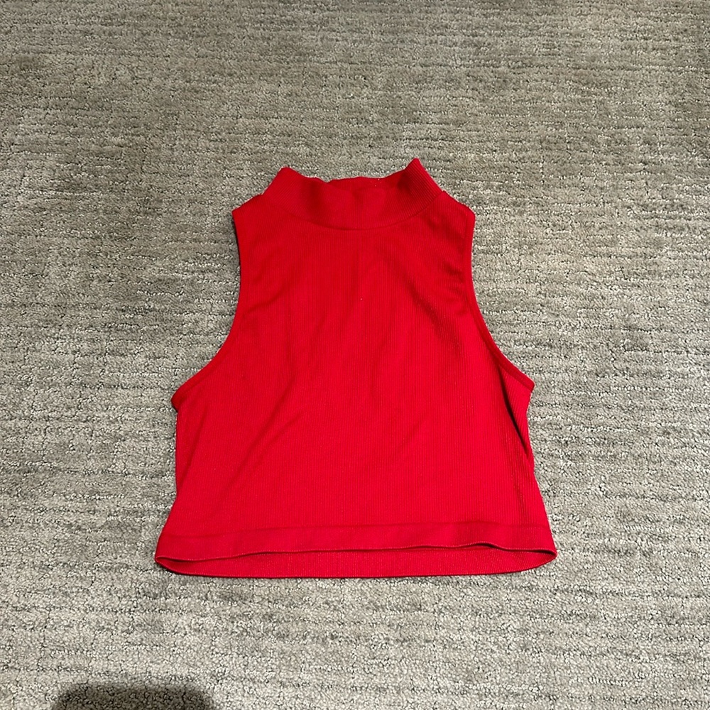 Bozollo red turtle neck tank top